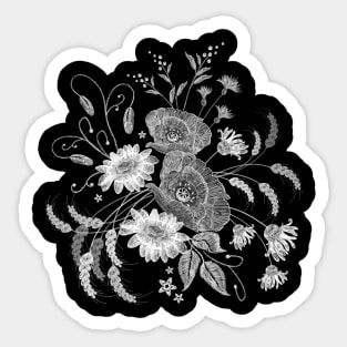 Creative embroidery flowers Sticker